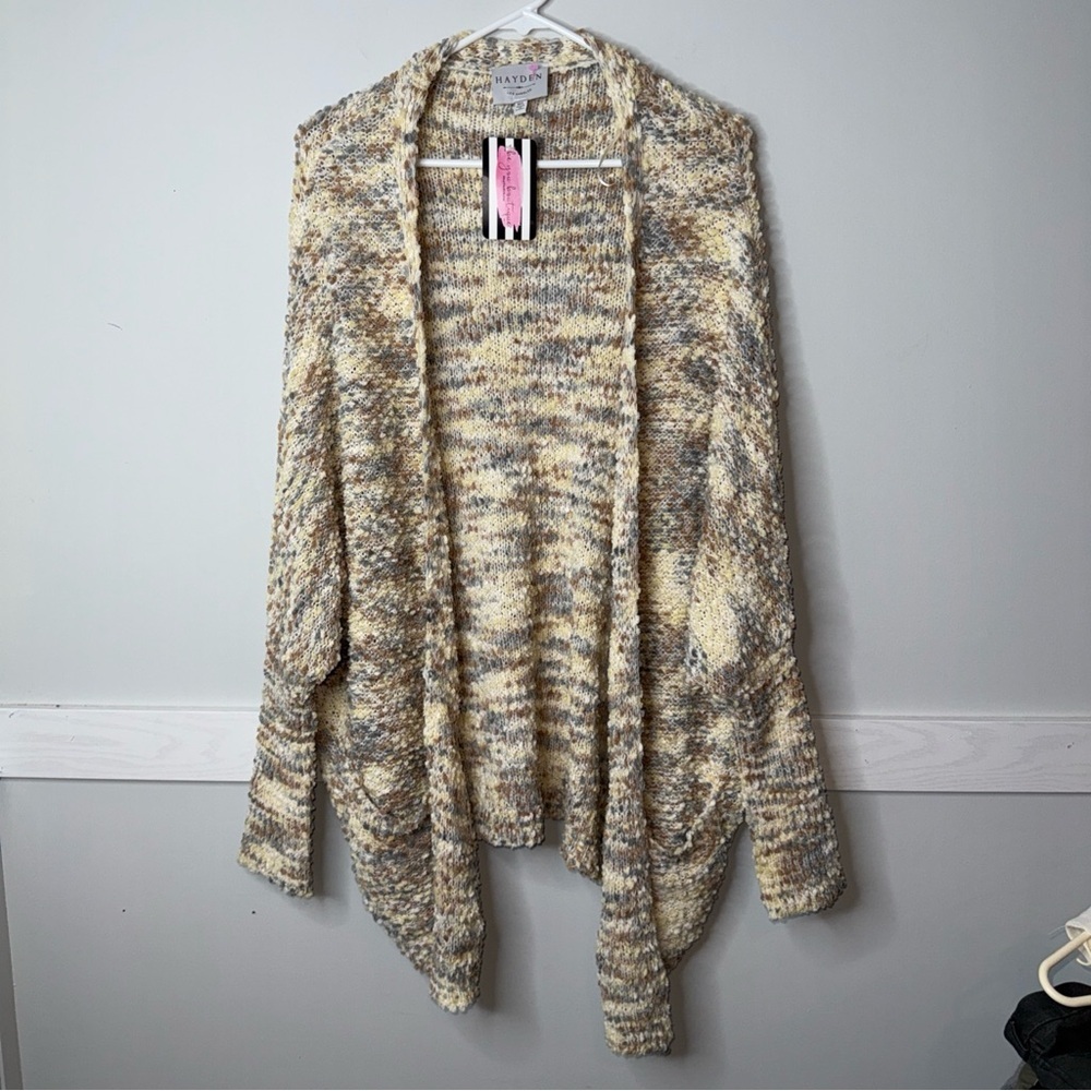 Hayden Cream and Gray Knit Cardigan